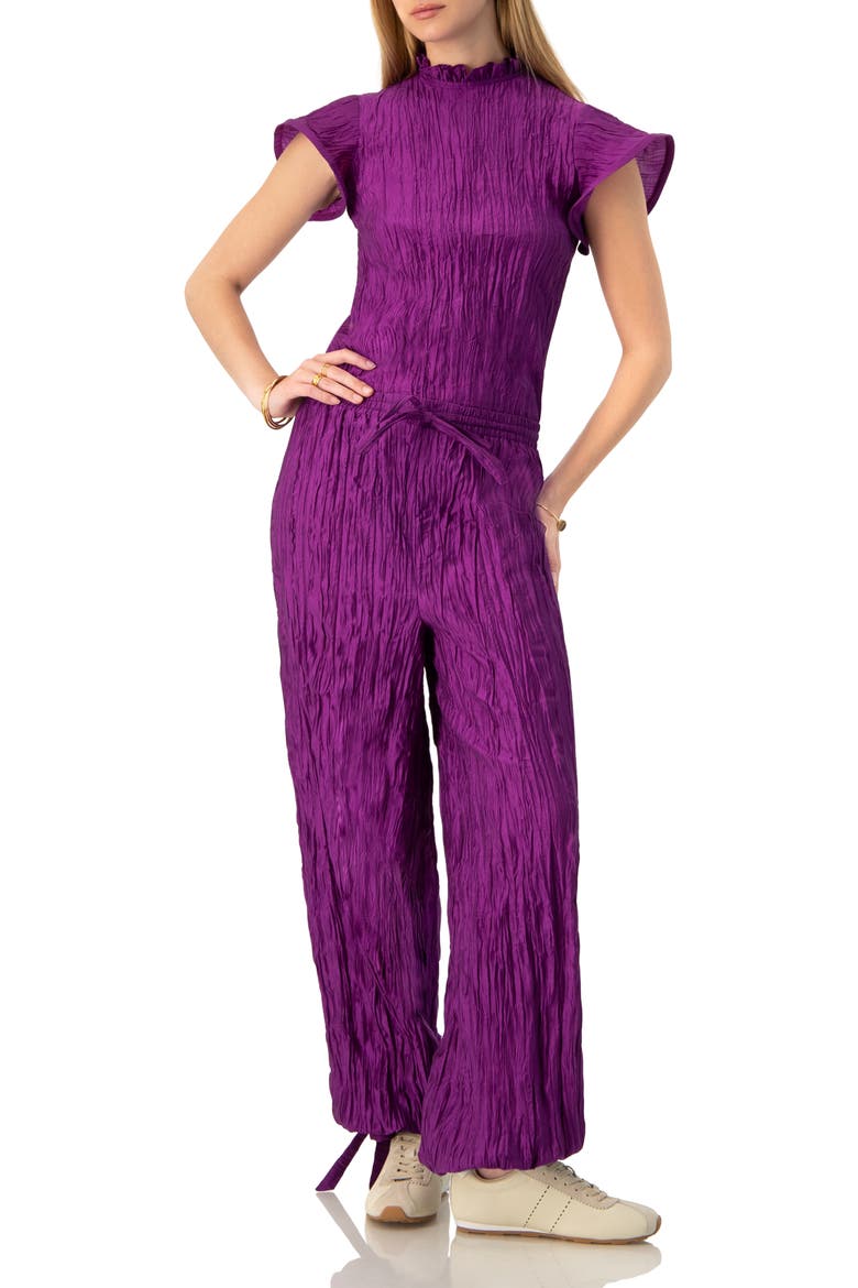 Pleated Pants with Ankle Ties, Alternate, color, Purple