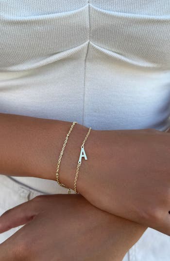 2-Piece Initial Bead Chain Bracelet Set
