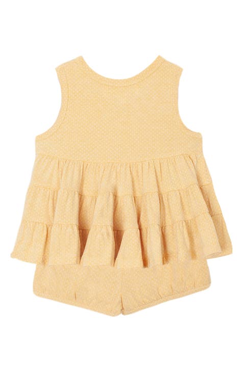 Goin' Bananas Polka Dot Tiered Top & Shorts Set (Baby)