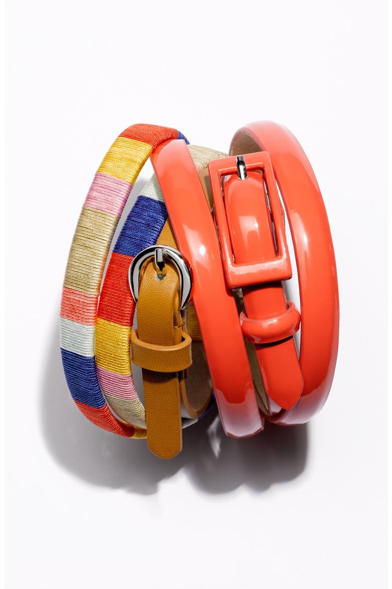 'Updated' Skinny Patent Belt, Alternate, color, BLACK