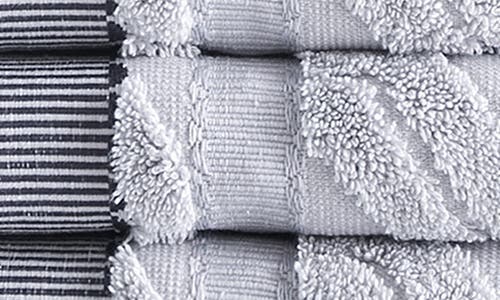 Brooks Brothers Large Square 4-pack Turkish Cotton Washcloths In Silver