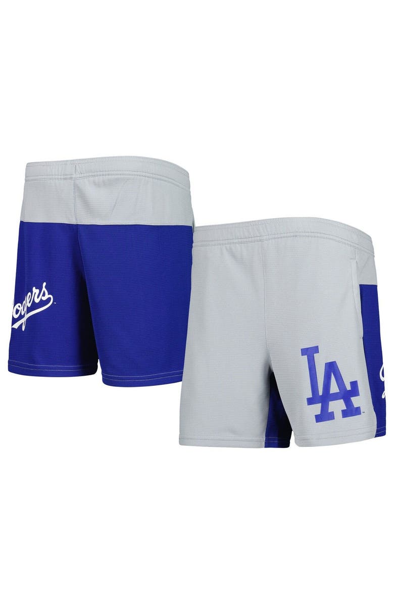 Outerstuff Youth Gray Los Angeles Dodgers 7th Inning Stretch Shorts, Main, color, 