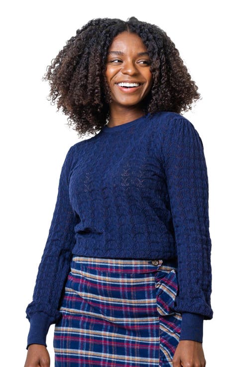 Women's Organic Pointelle Sweater