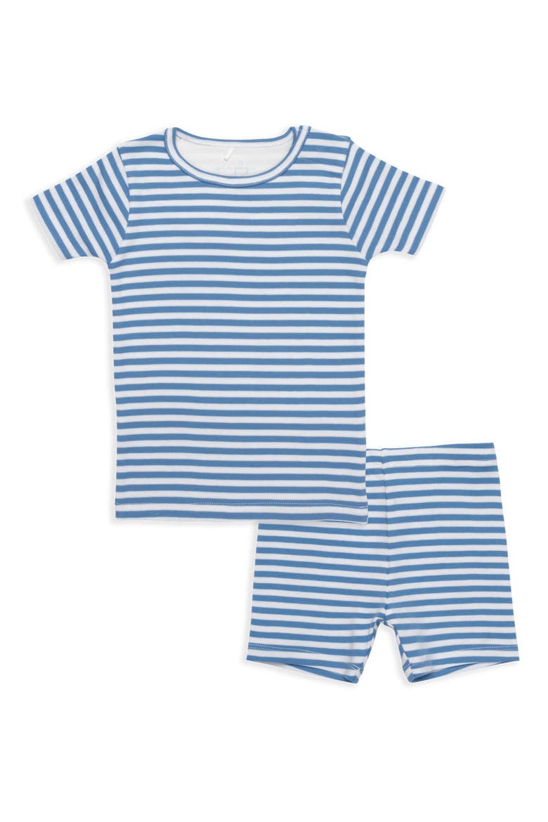 Kids' Simply Blue Yarn Dyed Stripe Magnetic Pajamas, Main, color, BLUE