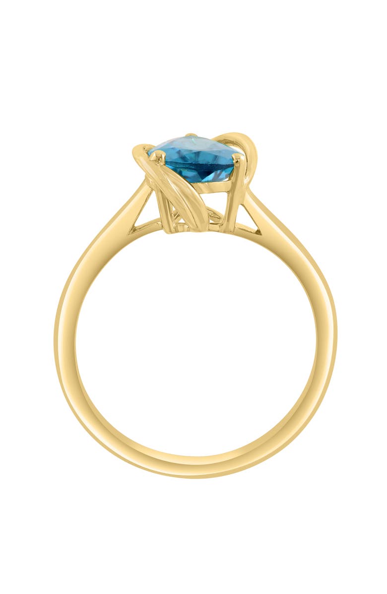 EFFY 14K Gold Plated Sterling Silver Blue Topaz & Diamond Ring, Alternate, color, Blue