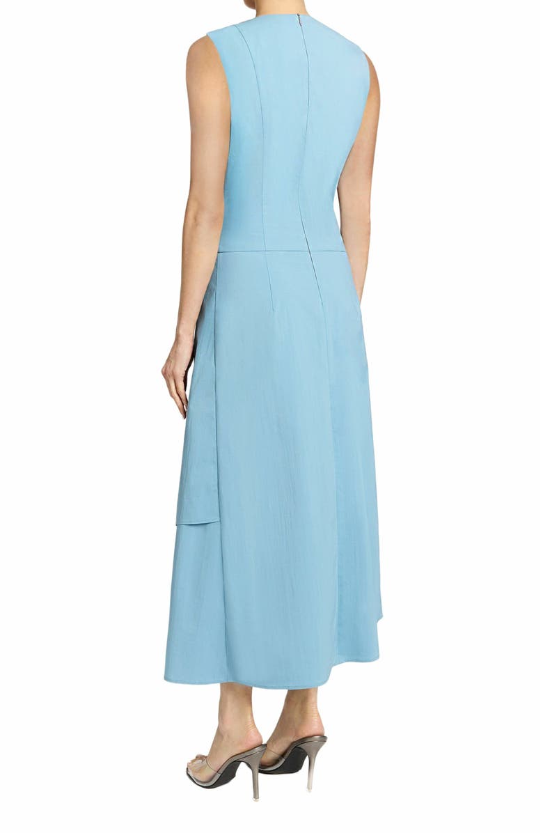 Santorelli MADDY Sleeveless Multi-Panel Asymmetric Dress in Stretch Cotton, Alternate, color, Marine Blue