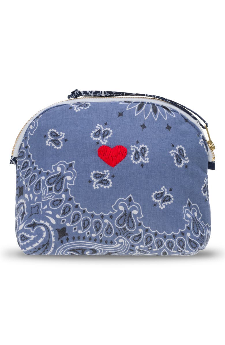 CALL IT BY YOUR NAME Embroidered Bandana Vanity Zip Pouch, Main, color,