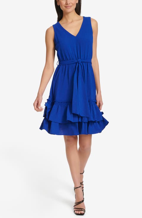V-Neck Sleeveless A-Line Dress