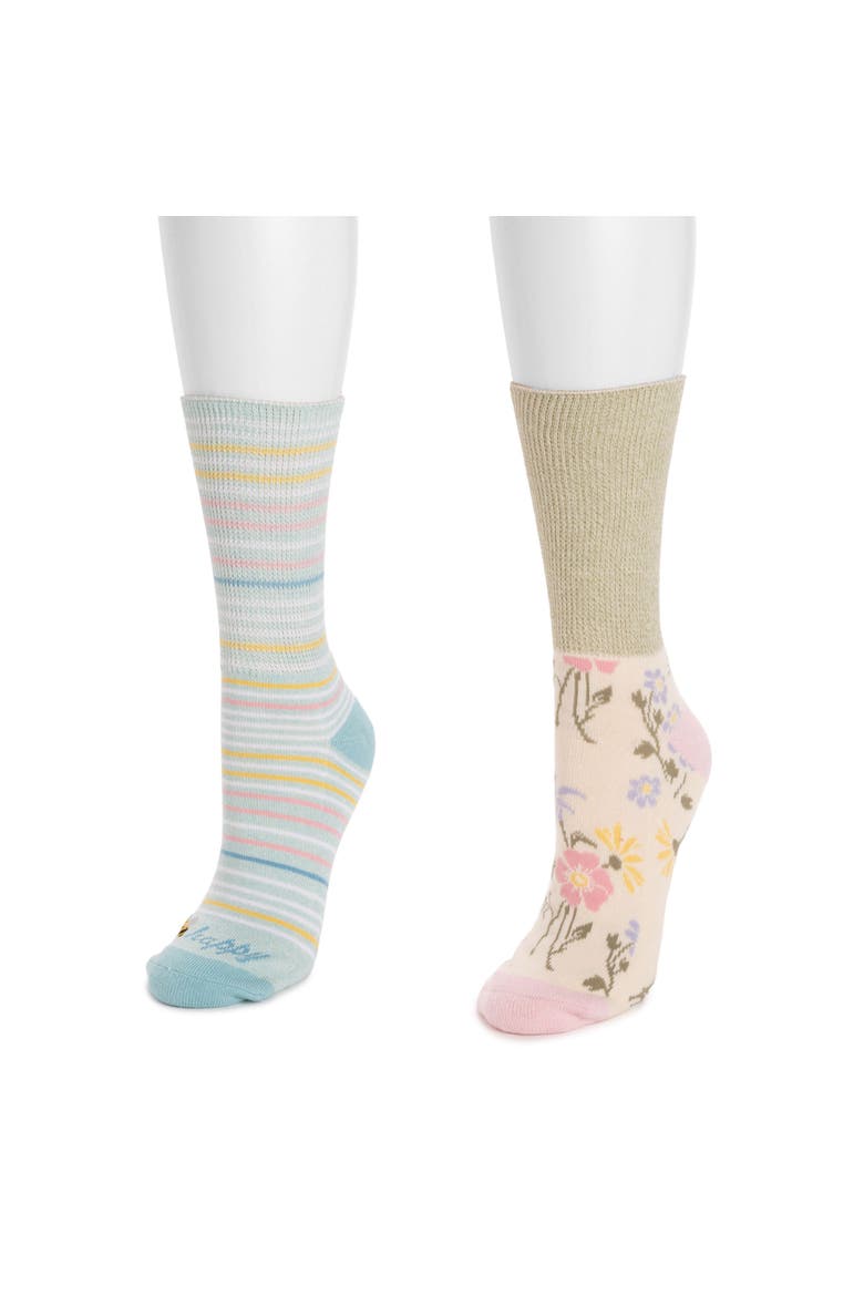 Cozy Crew Non Binding Sock 2 Pair Pack, Alternate, color, Floral Stipe