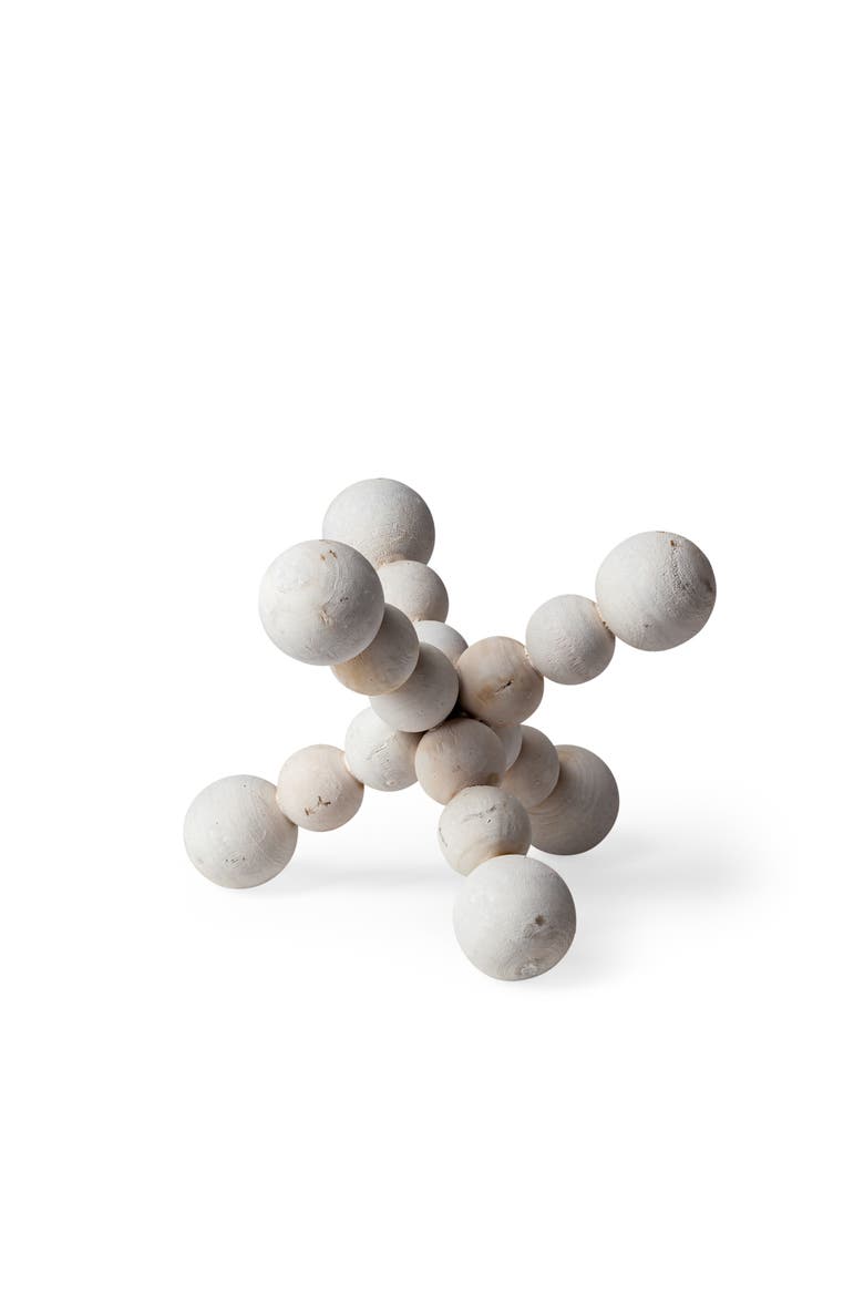 Carrollton Geometric Wood Ball Jack, Main, color, White
