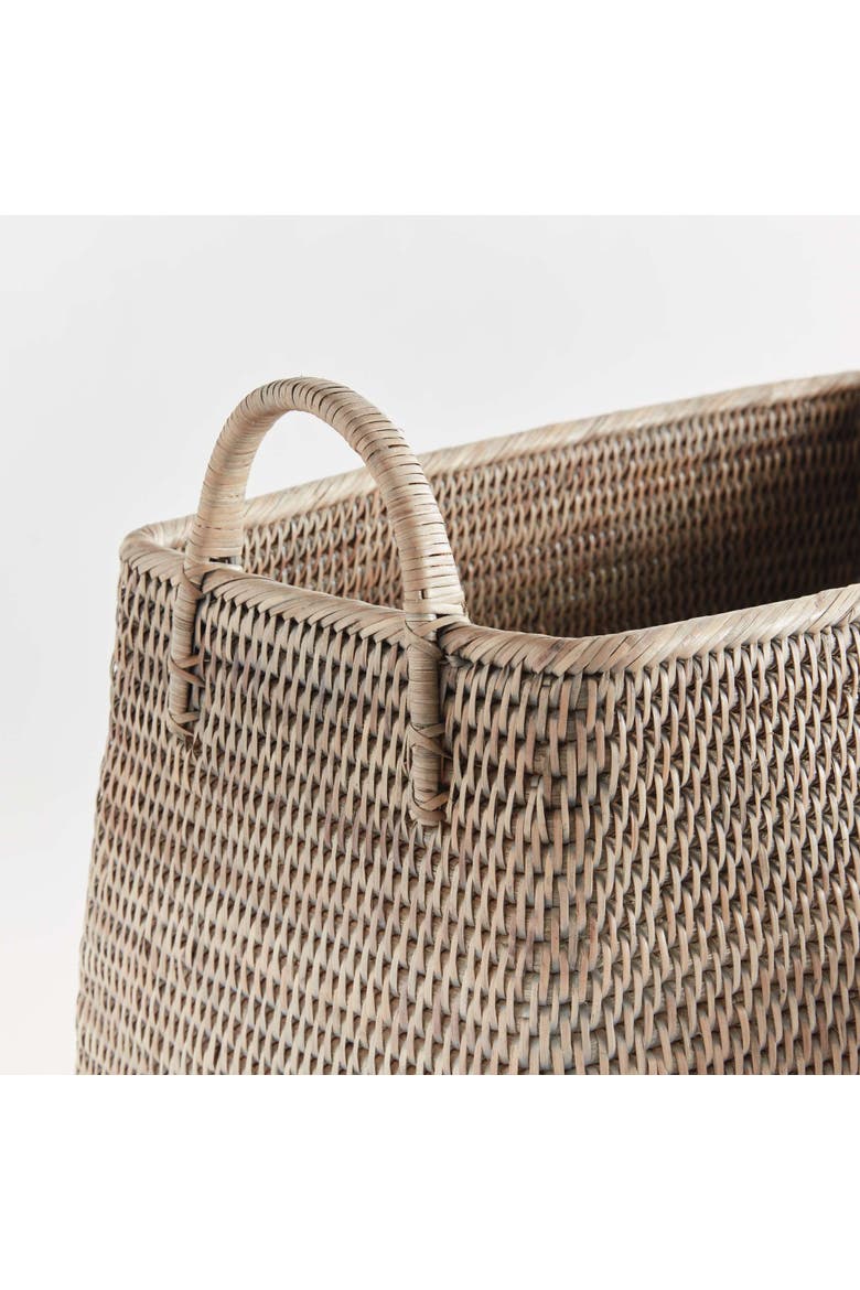 Burma Rattan Narrow Magazine Basket Set Of 2, Alternate, color, Gray