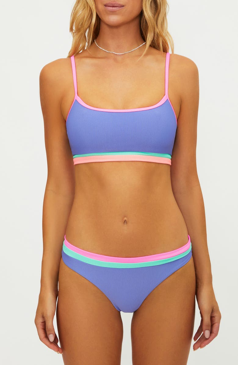 Beach Riot Val Colorblock Bikini Top, Alternate, color, Sherbert Shores Colorblock