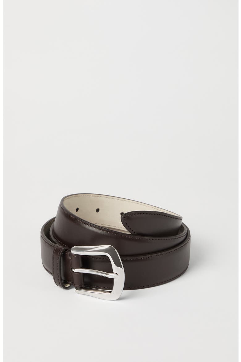 Calfskin belt, Alternate, color, Brown