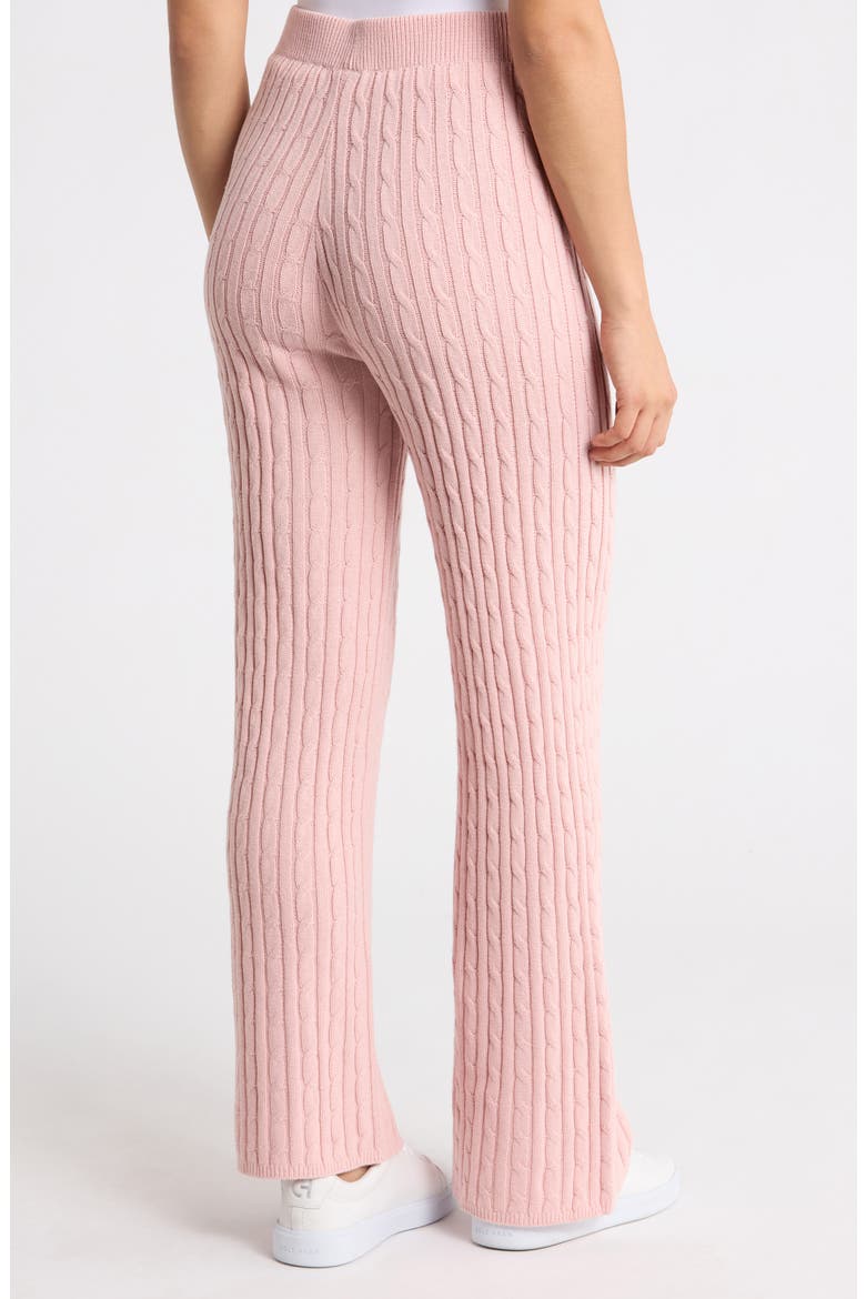 Cable Knit Pull-On Pants, Alternate, color, BLUSH