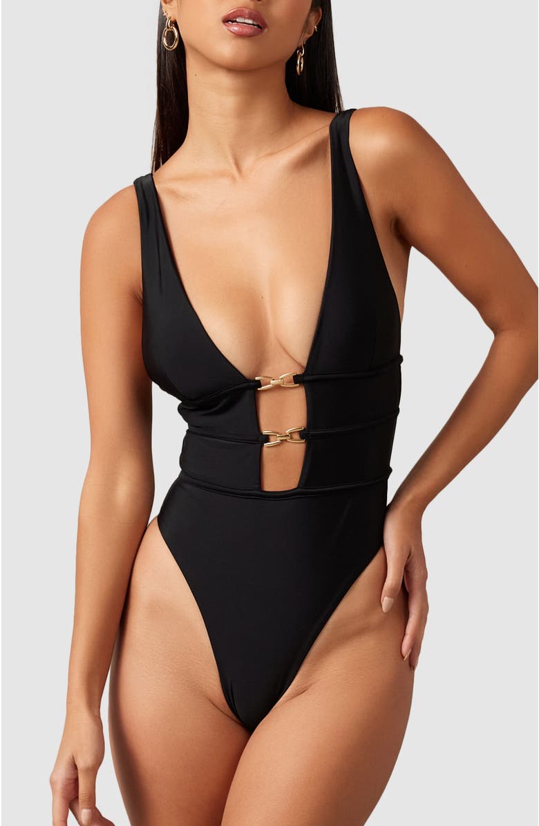 MBM Swim Zora One-Piece Swimsuit, Main, color, Black
