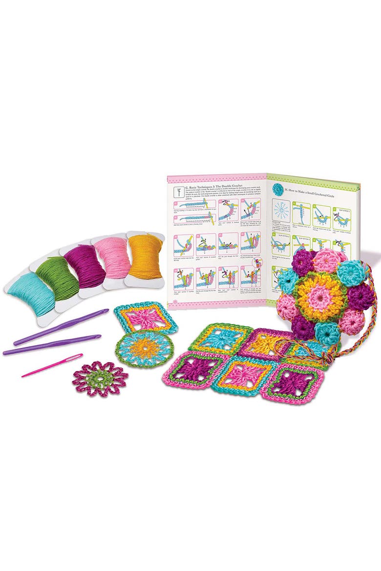 Easy to do Crochet Kit, 3 Yarn Crafts Projects, Alternate, color, Multicolored