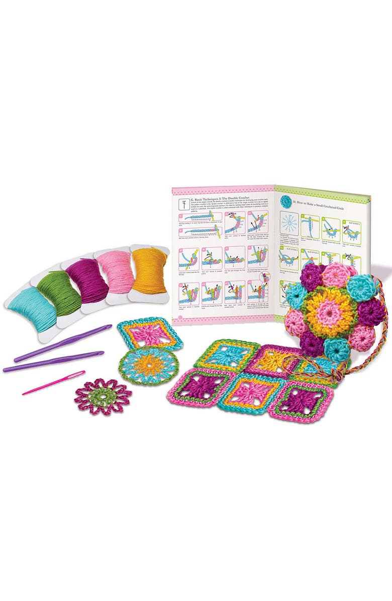 4M Easy to do Crochet Kit, 3 Yarn Crafts Projects, Alternate, color, Multicolored