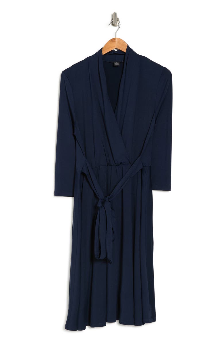 Prescott Three-Quarter Sleeve Faux Wrap Dress