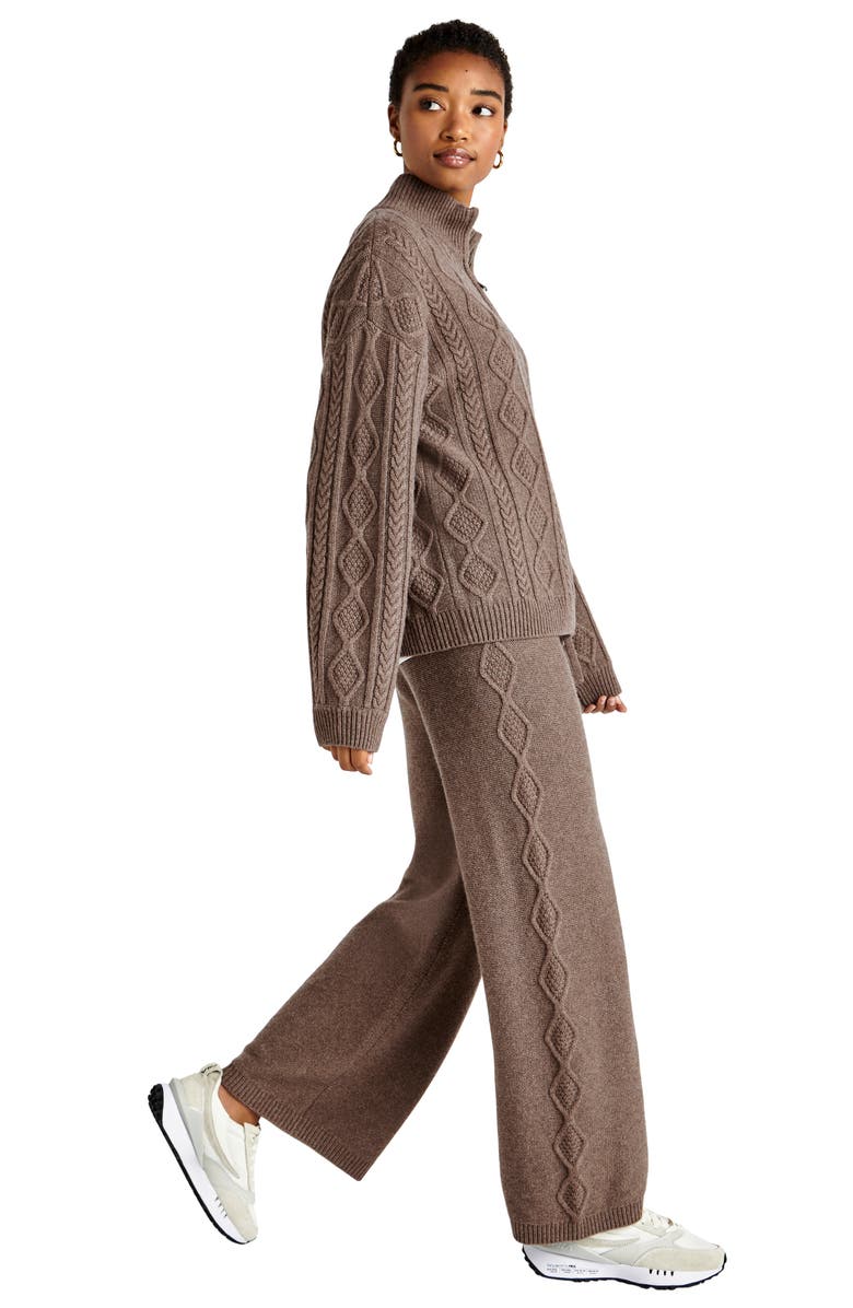 Splendid Dakota Cable Detail Wide Leg Sweater Pants, Alternate, color, 