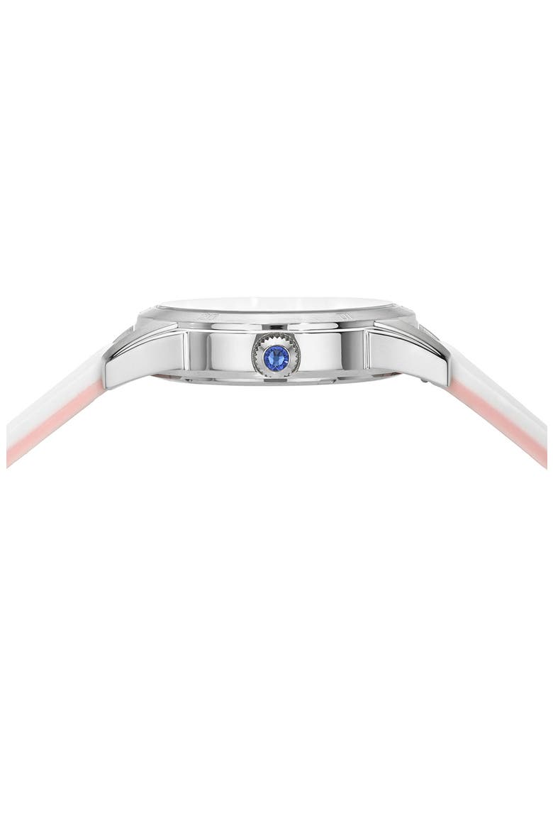 Georgie Silicone Strap Watch, Alternate, color, SILVER/ WHITE/ PINK