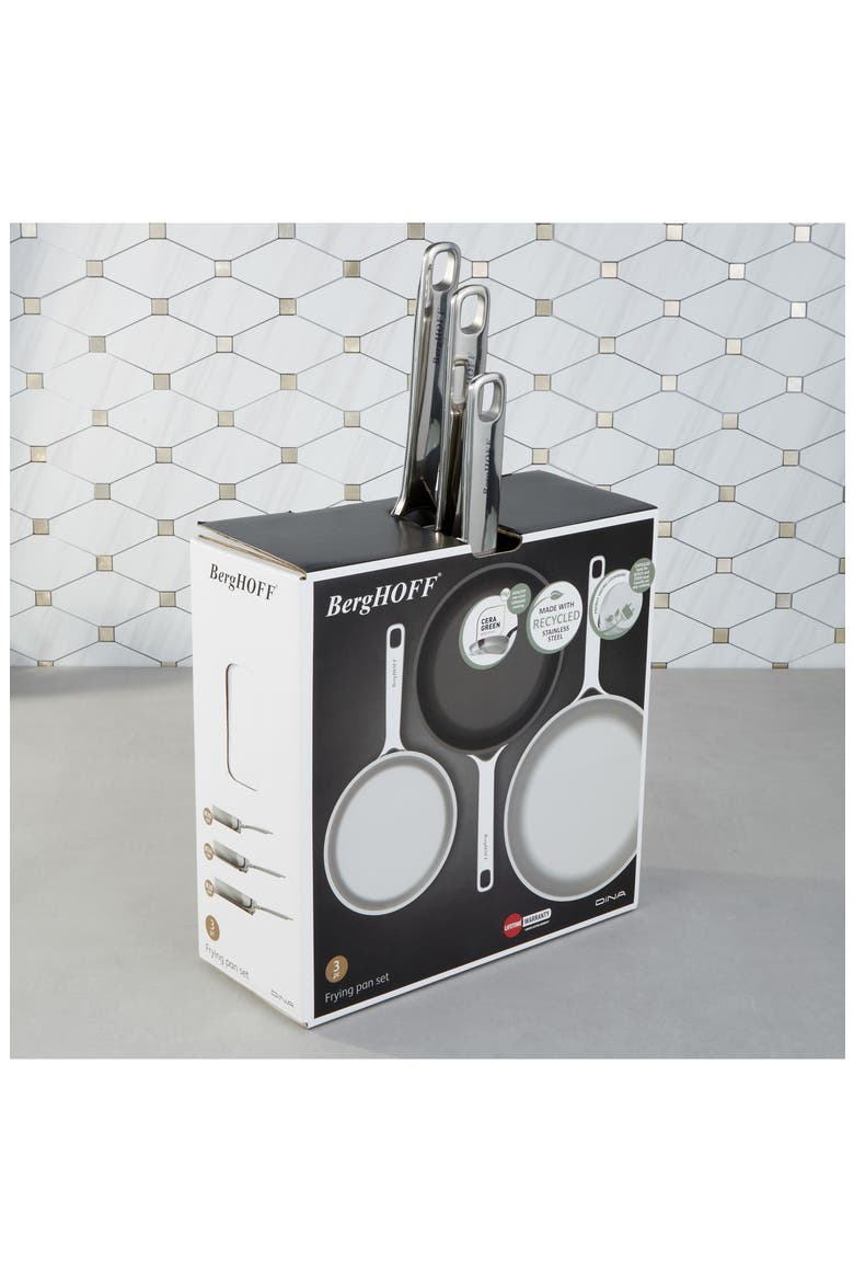 DiNA Helix 3-Piece Fry Pans, Alternate, color, SILVER