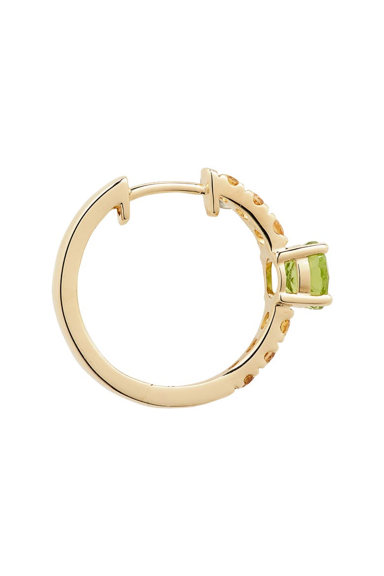 14K Gold Peridot & Citrine Hoop Earrings (Nordstrom Exclusive), Alternate, color, 14K YELLOW GOLD