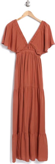 Flutter Sleeve Maxi Dress