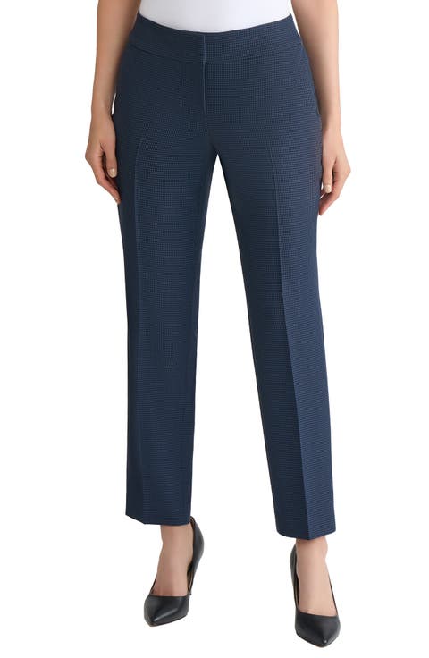 Houndstooth Flat Front Slim Pants