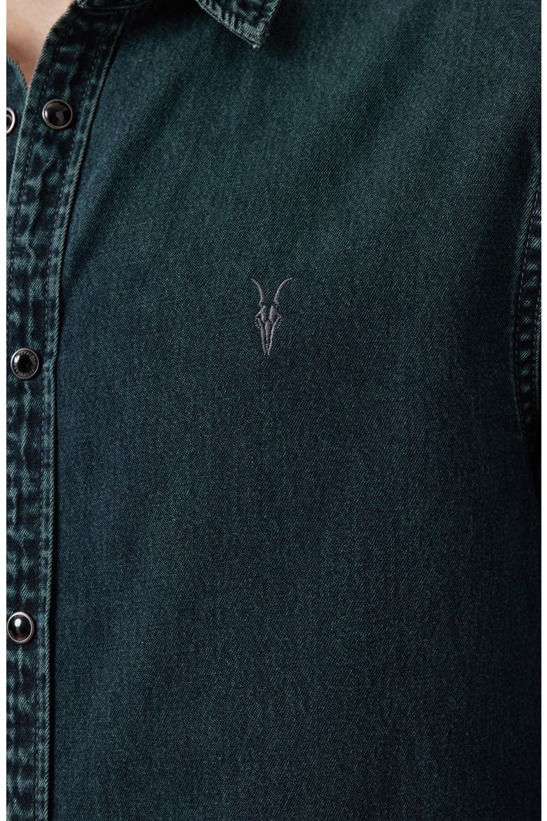 Gleason Cotton Denim Snap-Up Shirt, Alternate, color, PHANTOM BLUE