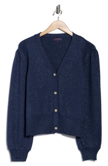Joseph A Faux Pearl Button Cardigan In Multi