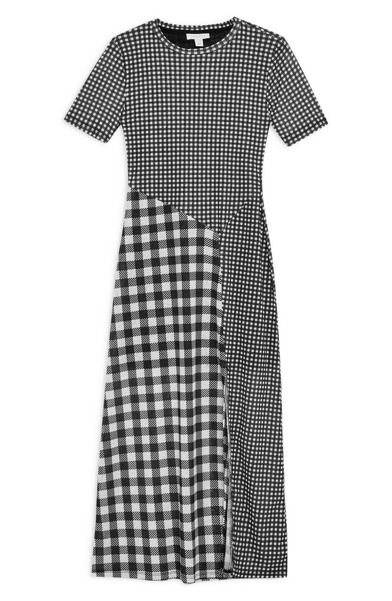 Topshop Gingham Midi Dress, Alternate, color,