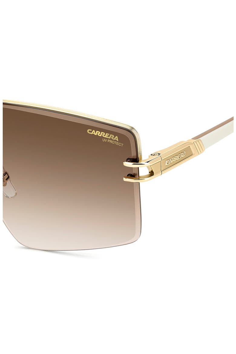63mm Square Oversized Gradient Rimless Square Geometric Sunglasses, Alternate, color, GOLD IVORY/ BROWN SF