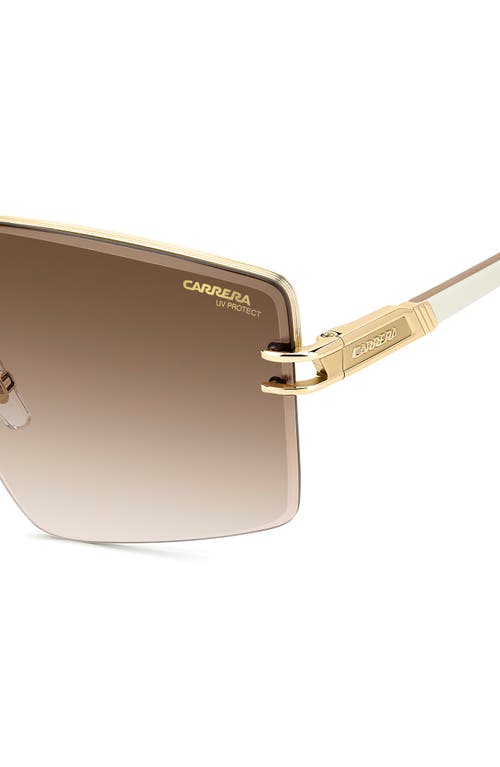 Carrera Eyewear 63mm Square Oversized Gradient Rimless Square Geometric Sunglasses In Gold Ivory/brown Sf