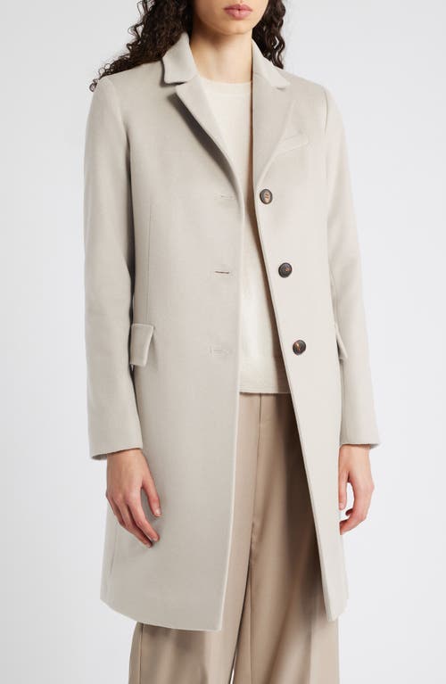 Fleurette Notch Collar Wool Coat In Fawn