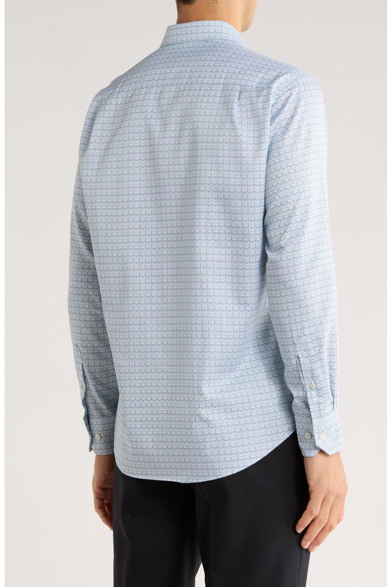 Geometric Print Cotton Sport Shirt, Alternate, color, WHITE/ MULTI