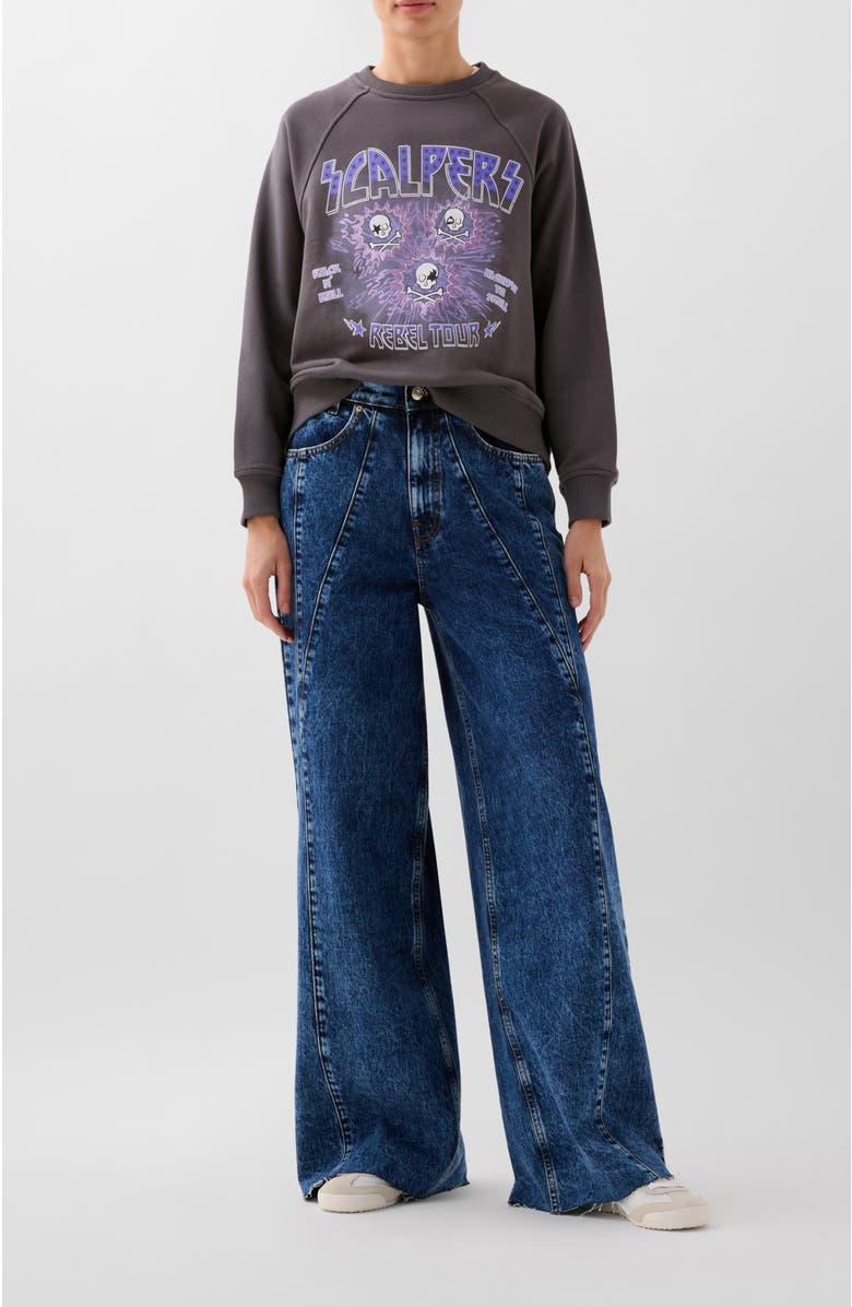 Scalpers Kiss Skull Sweater, Alternate, color, Grey