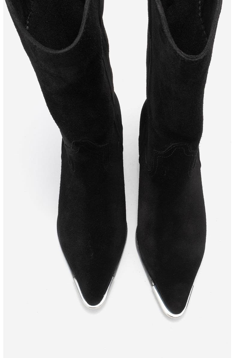 Forever & Always Shoes Alvi Leather Western Boot, Alternate, color, Black Suede