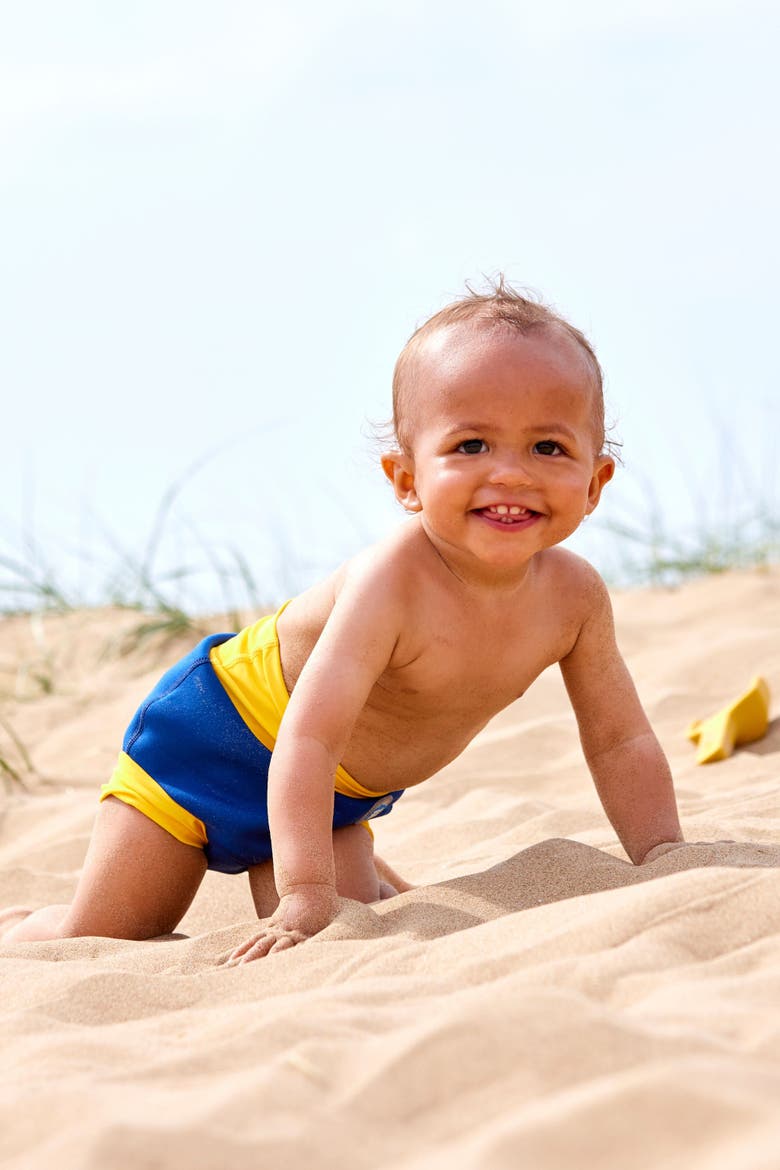 Happy Nappy™ Reusable Swim Diaper, Alternate, color, Navy/Yellow