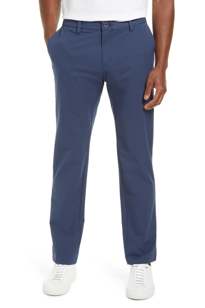 On-The-Go Slim Fit Performance Pants, Main, color, BLUE BLAZER