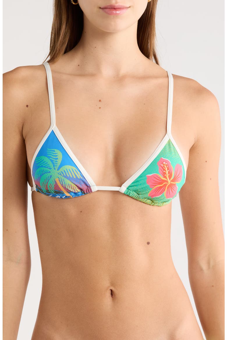Midnight Tropics Triangle Bikini Top, Main, color, TRUE BLUE