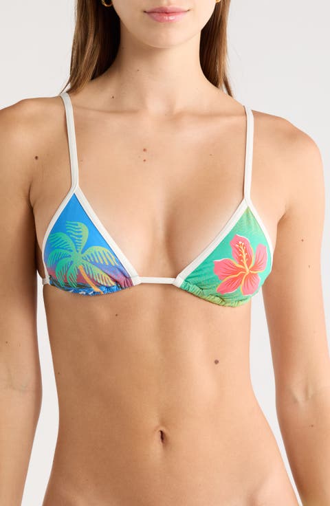 Midnight Tropics Triangle Bikini Top