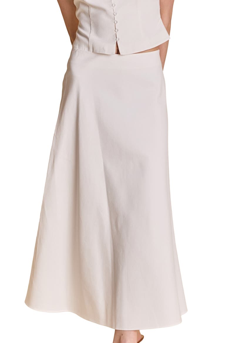 Cotton & Linen Blend Maxi Skirt, Alternate, color, WHITE
