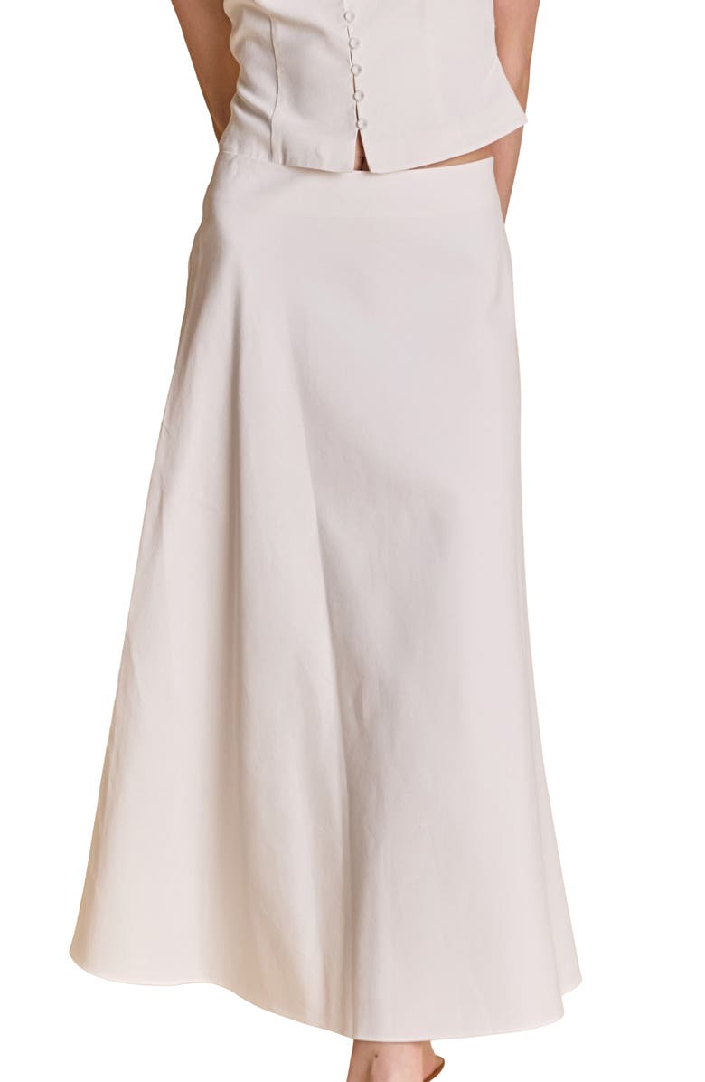 Endless Rose Cotton & Linen Blend Maxi Skirt, Alternate, color, White