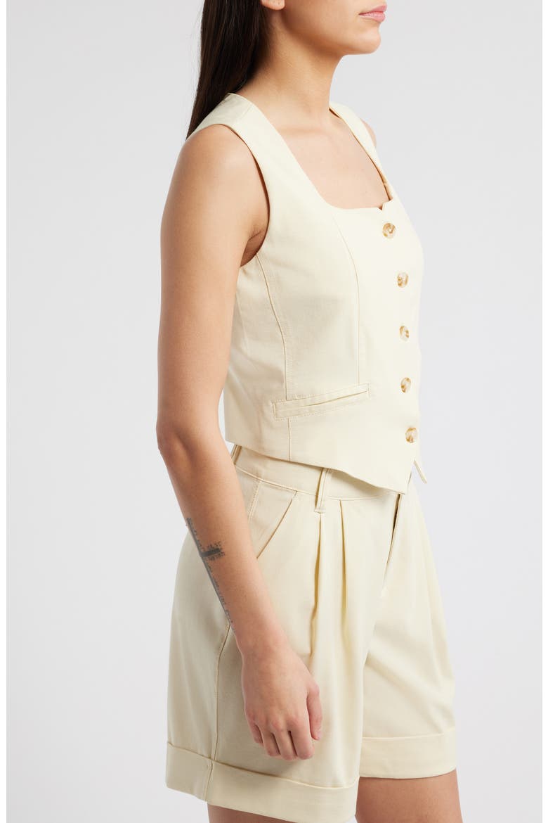 Button Front Vest, Alternate, color, FROSTY LEMON