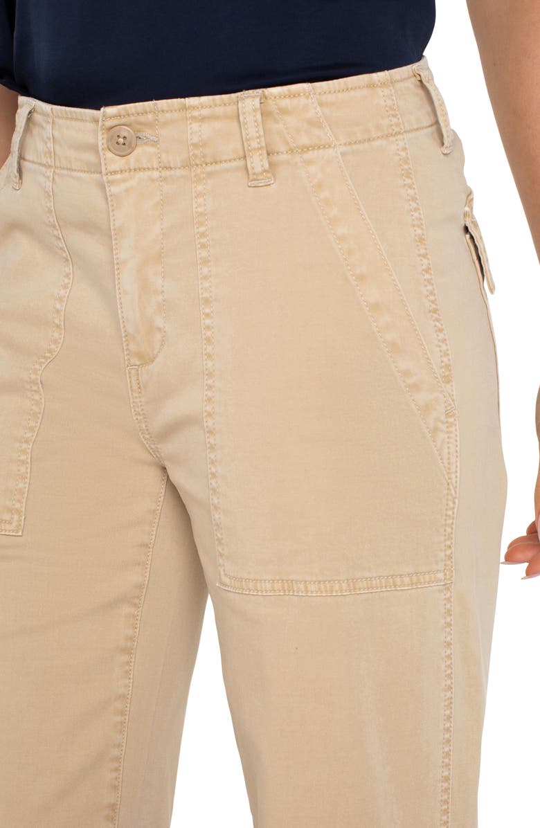 Liverpool Los Angeles Crop Wide Leg Twill Cargo Pants, Alternate, color, Cappuccino