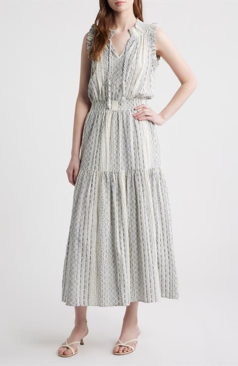Alessi Embroidered Sleeveless Maxi Dress
