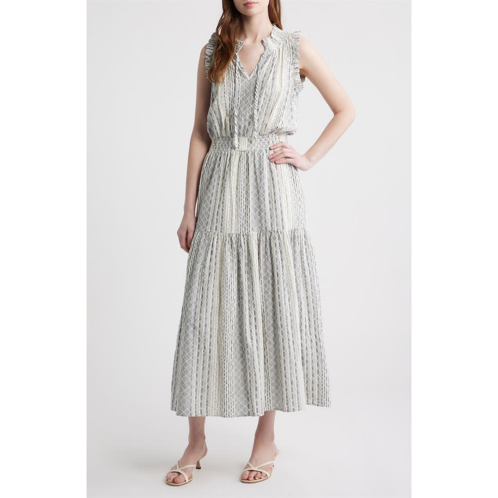 Rails Alessi Embroidered Sleeveless Maxi Dress in Striped Eyelet at Nordstrom, Size X-Large