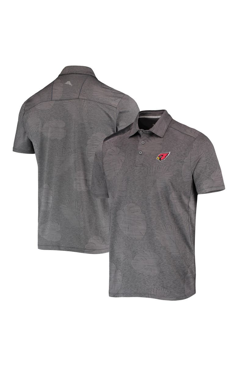 Tommy Bahama Men's Tommy Bahama Charcoal Arizona Cardinals Palm Coast Delray Frond Allover IslandZone Polo, Main, color,