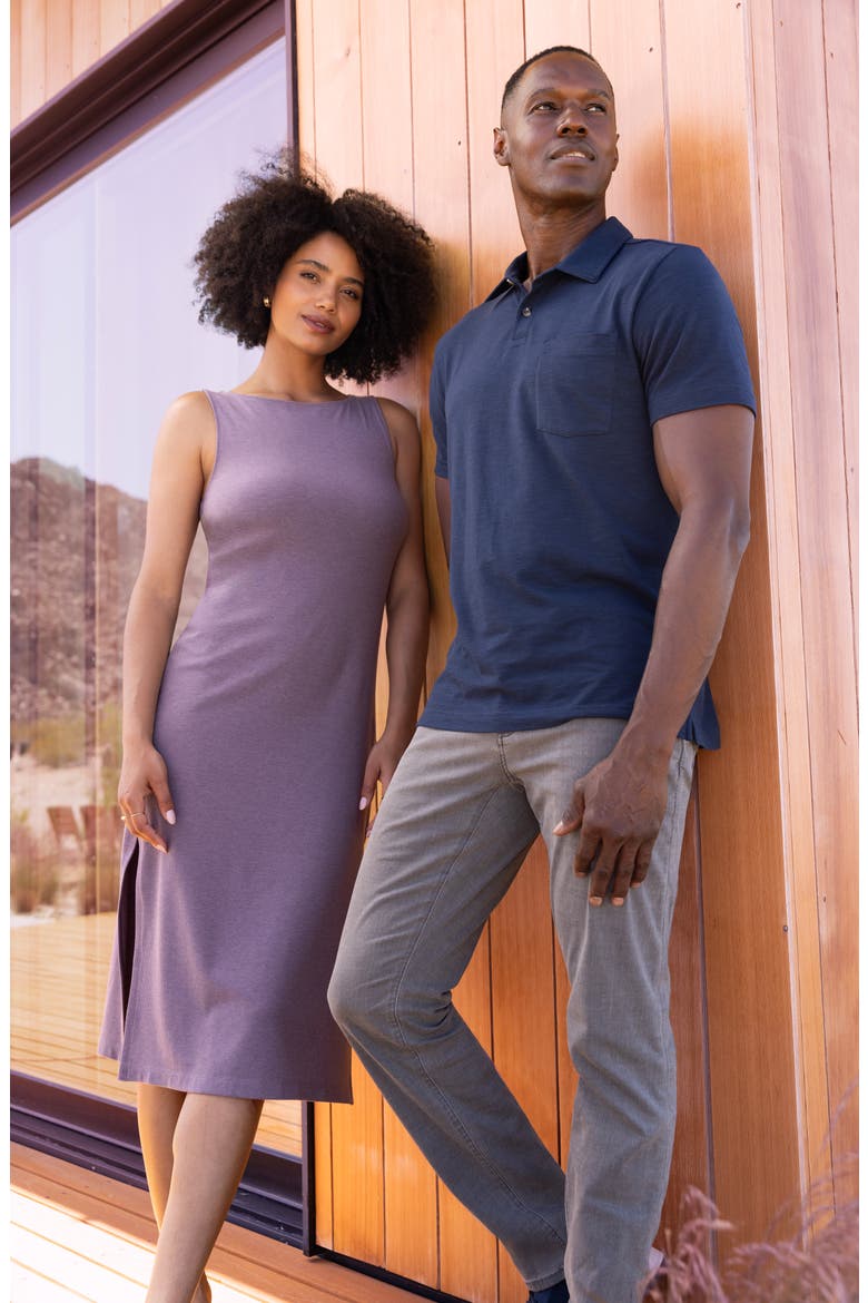 Hadley Wood Sleeveless Rib Midi Dress, Alternate, color, HEATHER MOONSCAPE