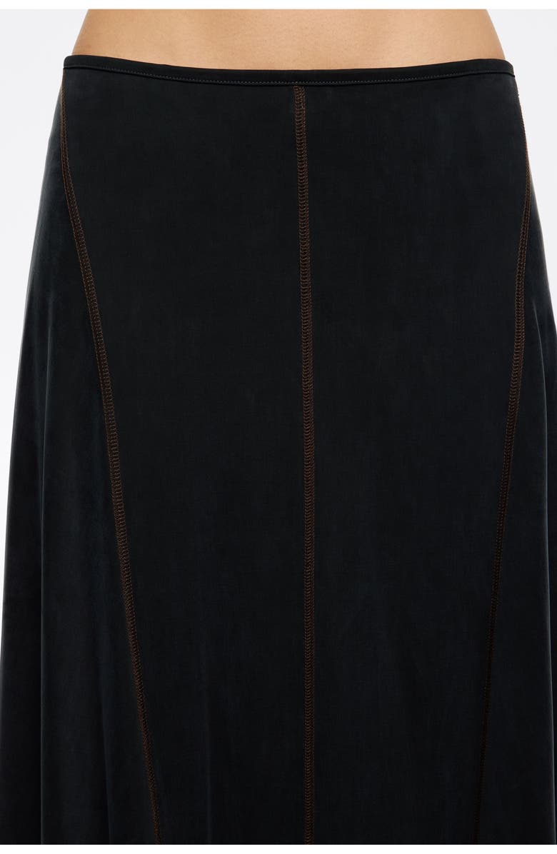 Bimba y Lola Cupro A-Line Skirt, Alternate, color, Washed Black